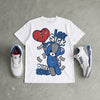 “True Blue” 3s DopeSkill T-Shirt Love Sick Graphic