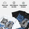 Black University Blue 5s DopeSkill T-Shirt Real Ones Move In Silence Graphic