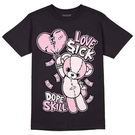 Dunk Low LX Pink Foam DopeSkill T-Shirt Love Sick Graphic Streetwear - Black