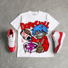 Cherry 11s DopeSkill Oversize Print T-Shirt Pour Up Graphic