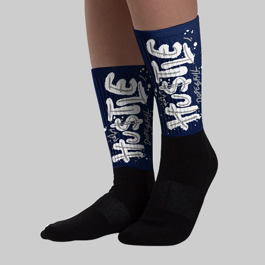 Midnight Navy 3s DopeSkill Sublimated Socks Hustle Graphic