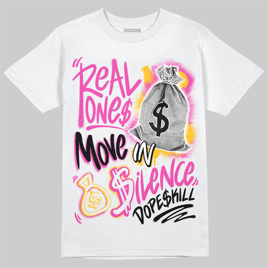 Jordan 4 “Comic” DopeSkill T-Shirt Real Ones Move In Silence Graphic Streetwear - White