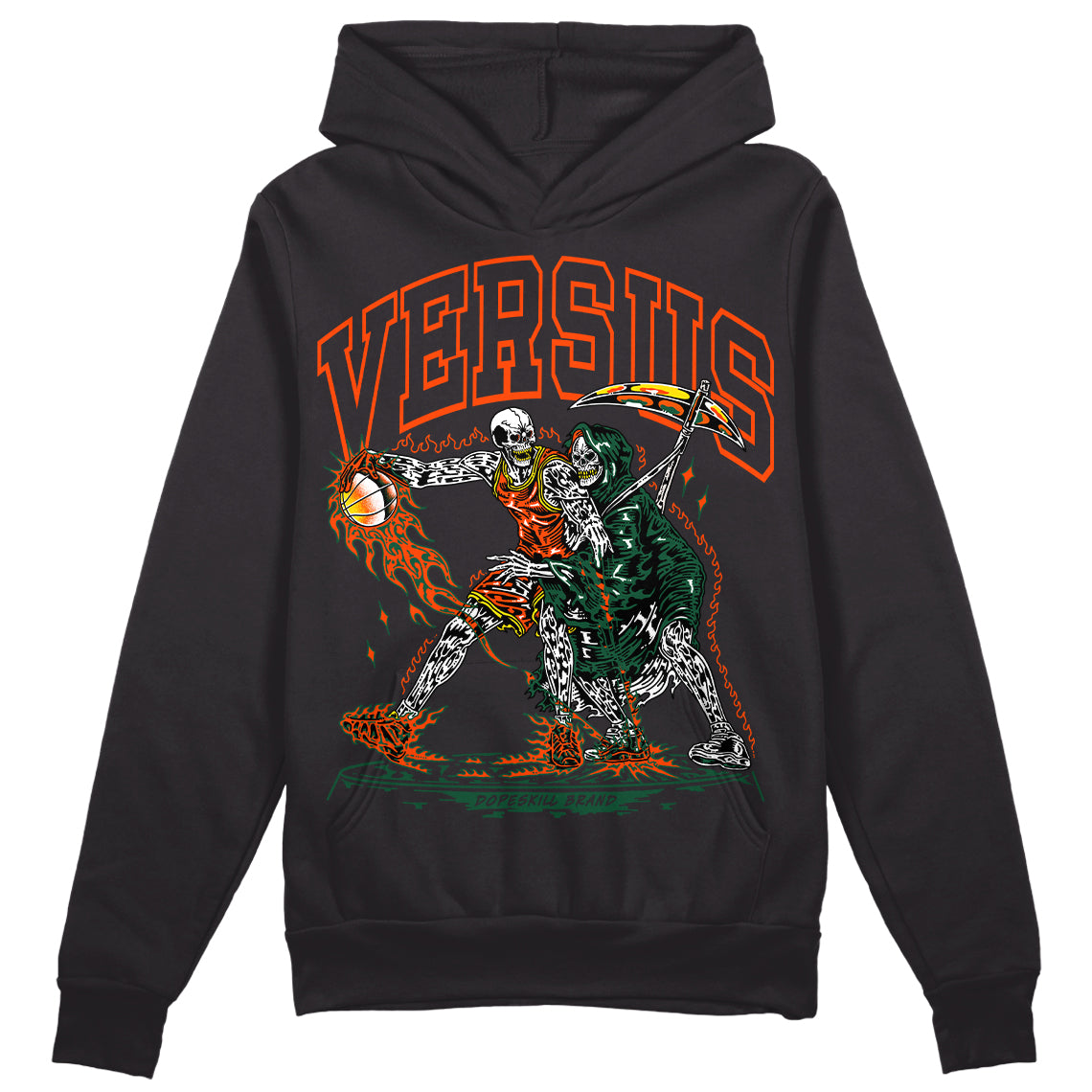 Dunk Low Team Dark Green Orange DopeSkill Hoodie Sweatshirt VERSUS Graphic Streetwear - Black