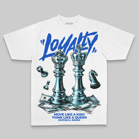 Royal Blue Sneakers Oversize Print 'Loyalty' DopeSkill Graphic T-shirt Streetwear - White