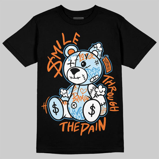 Jordan 1 Retro High Virgil Abloh Archive Alaska DopeSkill T-Shirt Smile Through The Pain Graphic Streetwear - Black