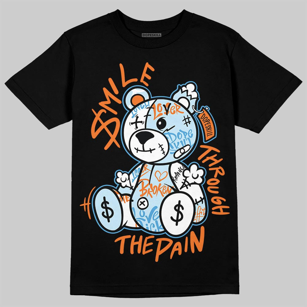 Jordan 1 Retro High Virgil Abloh Archive Alaska DopeSkill T-Shirt Smile Through The Pain Graphic Streetwear - Black