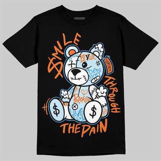 Jordan 1 Retro High Virgil Abloh Archive Alaska DopeSkill T-Shirt Smile Through The Pain Graphic Streetwear - Black