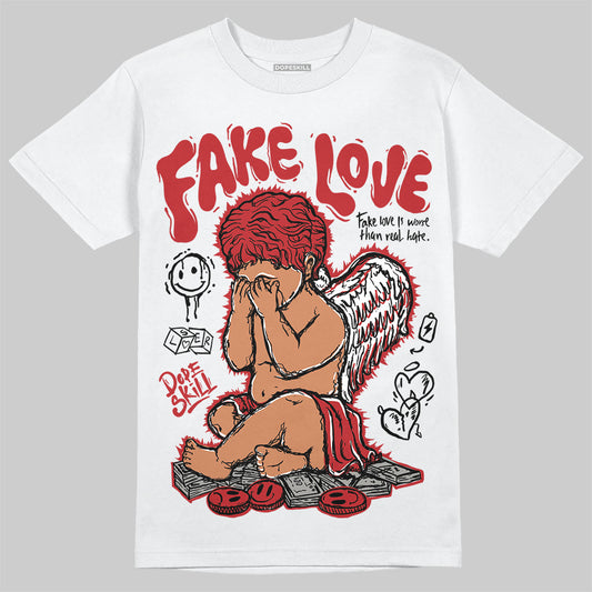 Jordan 12 Retro Flu Game (2025) DopeSkill T-Shirt False Love Graphic Streetwear - White