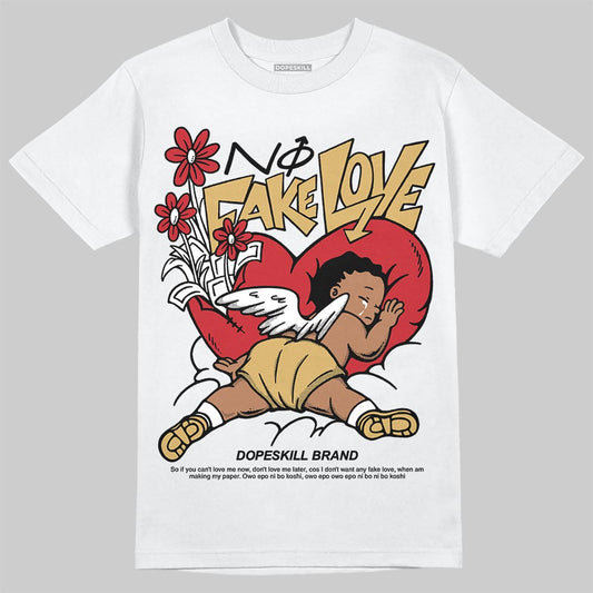 Jordan 4 Retro “Pizza” DopeSkill T-Shirt No Fake Love Graphic Streetwear - White