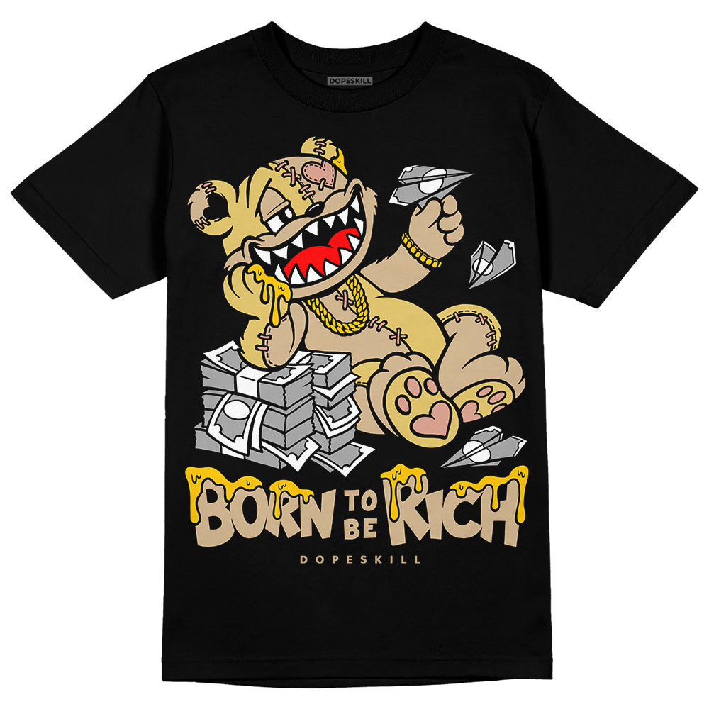 TAN Sneakers DopeSkill T-shirt Born To Be Rich Graphic Streetwear - Black