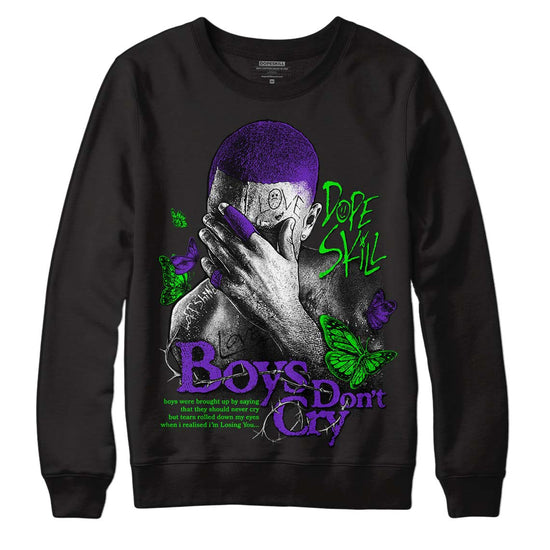 Jordan 13 Court Purple DopeSkill Sweatshirt Boys Don't Cry Graphic Streetwear - Black