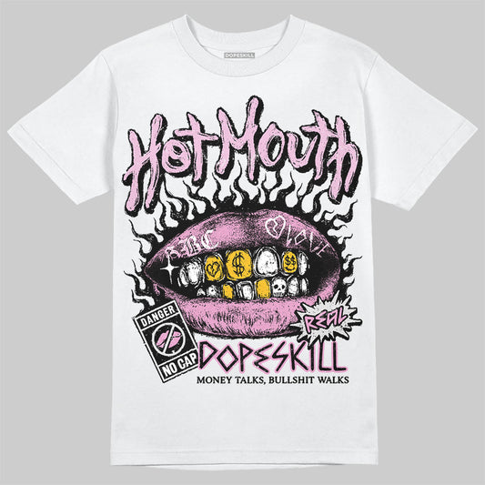 Jordan 4 WMNS “Orchid” DopeSkill T-Shirt Hot Mouth Graphic Streetwear - White 