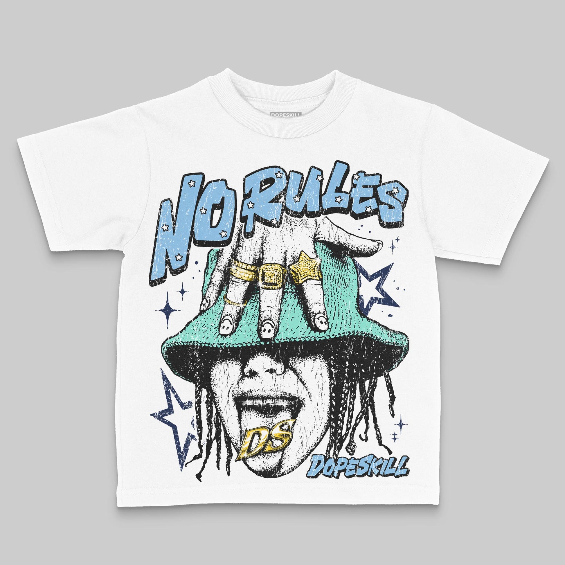 University Blue Sneakers DopeSkill Toddler Kids T-shirt No Rules Graphic Streetwear - White