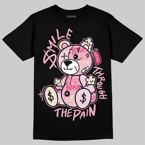Jordan 4 "Iced Carmine" DopeSkill T-Shirt Smile Through The Pain Graphic Streetwear - Black