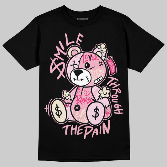 Jordan 4 "Iced Carmine" DopeSkill T-Shirt Smile Through The Pain Graphic Streetwear - Black