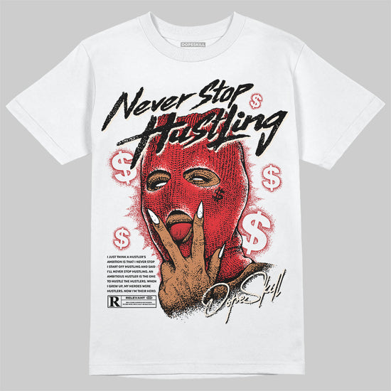 Adidas Samba OG ‘Talchum Pack ‑ Scarlet’ DopeSkill T-Shirt Never Stop Hustling Graphic Streetwear - White