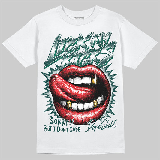 Jordan 4 Retro Oxidized Green DopeSkill T-Shirt Lick My Kicks Graphic Streetwear - White