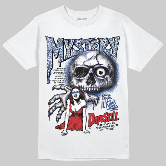 Jordan Spizike Low “Storm Blue” DopeSkill T-Shirt Mystery Ghostly Grasp Graphic Streetwear - White