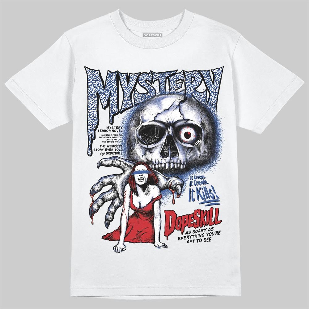 Jordan Spizike Low “Storm Blue” DopeSkill T-Shirt Mystery Ghostly Grasp Graphic Streetwear - White
