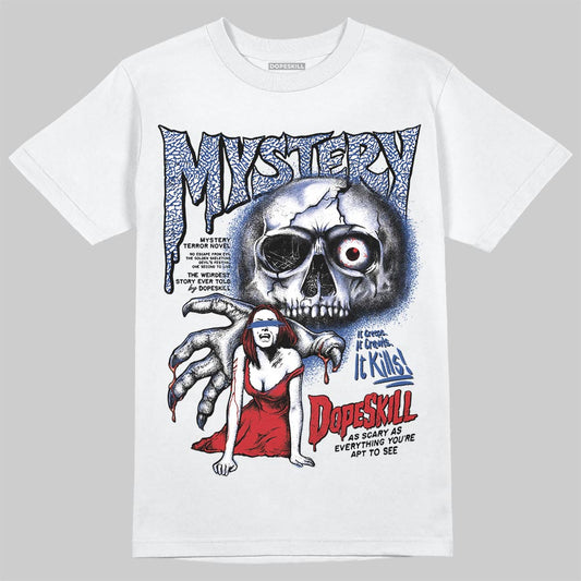 Jordan Spizike Low “Storm Blue” DopeSkill T-Shirt Mystery Ghostly Grasp Graphic Streetwear - White