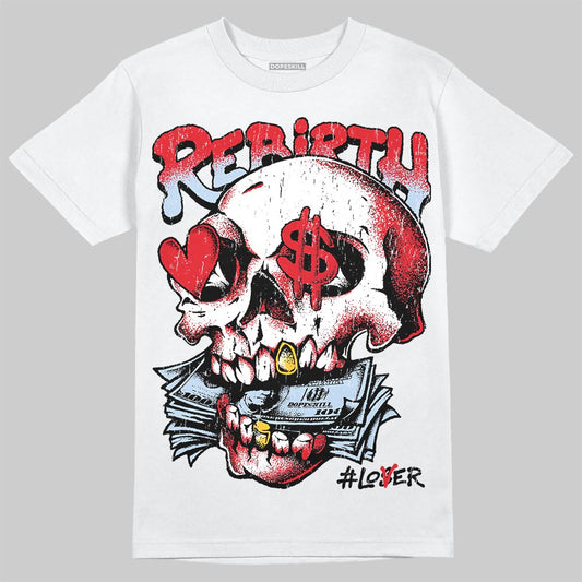Jordan 5 Fire Red Black Tongue DopeSkill T-Shirt Rebirth Graphic Streetwear - White 
