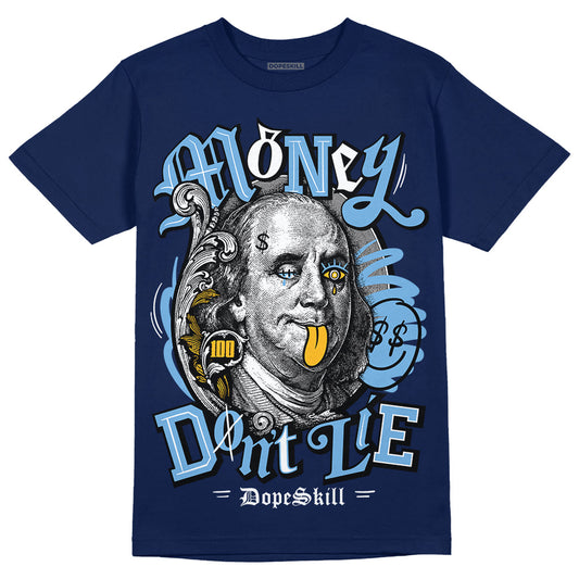 Jordan 1 High OG “First in Flight” DopeSkill Navy T-shirt Money Don't Lie Graphic Streetwear