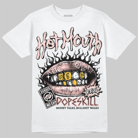 Lanvin Leather Curb Pink DopeSkill T-Shirt Hot Mouth Graphic Streetwear  - White