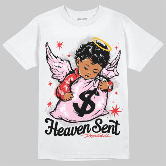 Awake NY x Air Jordan 5 Arctic Pink DopeSkill T-Shirt Heaven Sent Graphic Streetwear - White