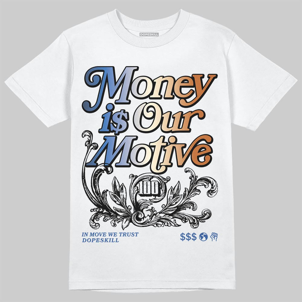 Jordan 17 Retro Low SP Infinite Archives DopeSkill T-Shirt Money Is Our Motive Typo Graphic Streetwear - White