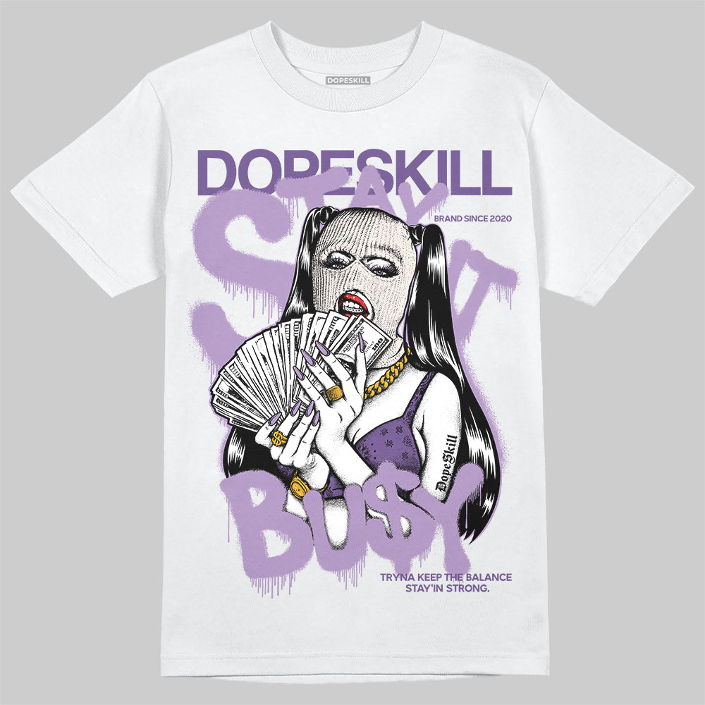 Jordan 10 WMNS “Hydrangeas” DopeSkill T-Shirt Stay It Busy Graphic Streetwear - White 