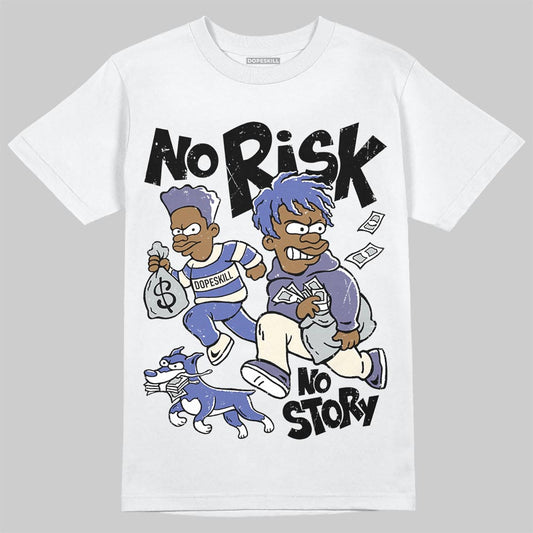 Air Max 90 x Patta Sapphire and Particle Grey DopeSkill T-Shirt No Risk No Story Graphic Streetwear - White