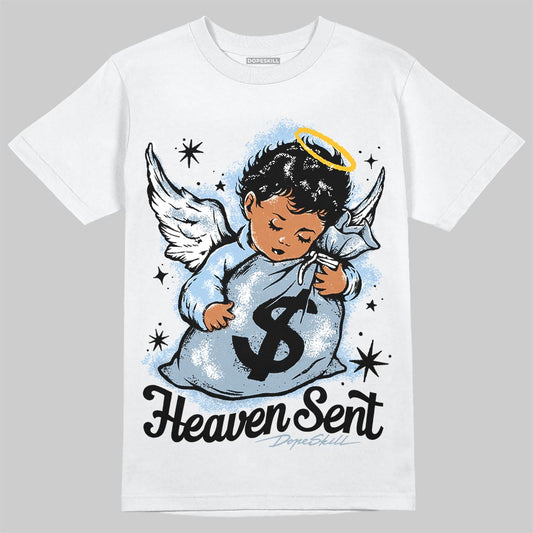 Jordan 40 “Blue Suede” DopeSkill T-Shirt Heaven Sent Graphic Streetwear - White