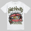 Travis Scott x Jordan 1 Medium Olive DopeSkill T-Shirt Hot Mouth Graphic Streetwear - White