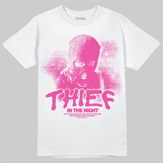 Dunk Low GS 'Triple Pink' DopeSkill T-Shirt Thief In The Night Graphic Streetwear - White