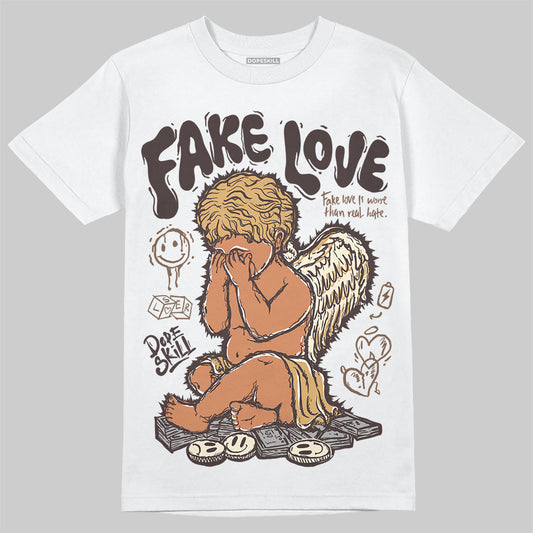 Jordan 5 “Earth/Metallic Gold” DopeSkill T-Shirt False Love Garaphic Streetwear - White