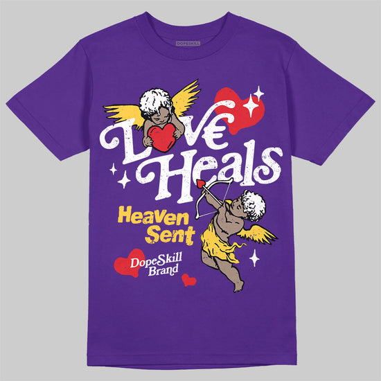 Jordan 12 “Field Purple” DopeSkill T-Shirt New Love Heals Graphic Streetwear - Purple