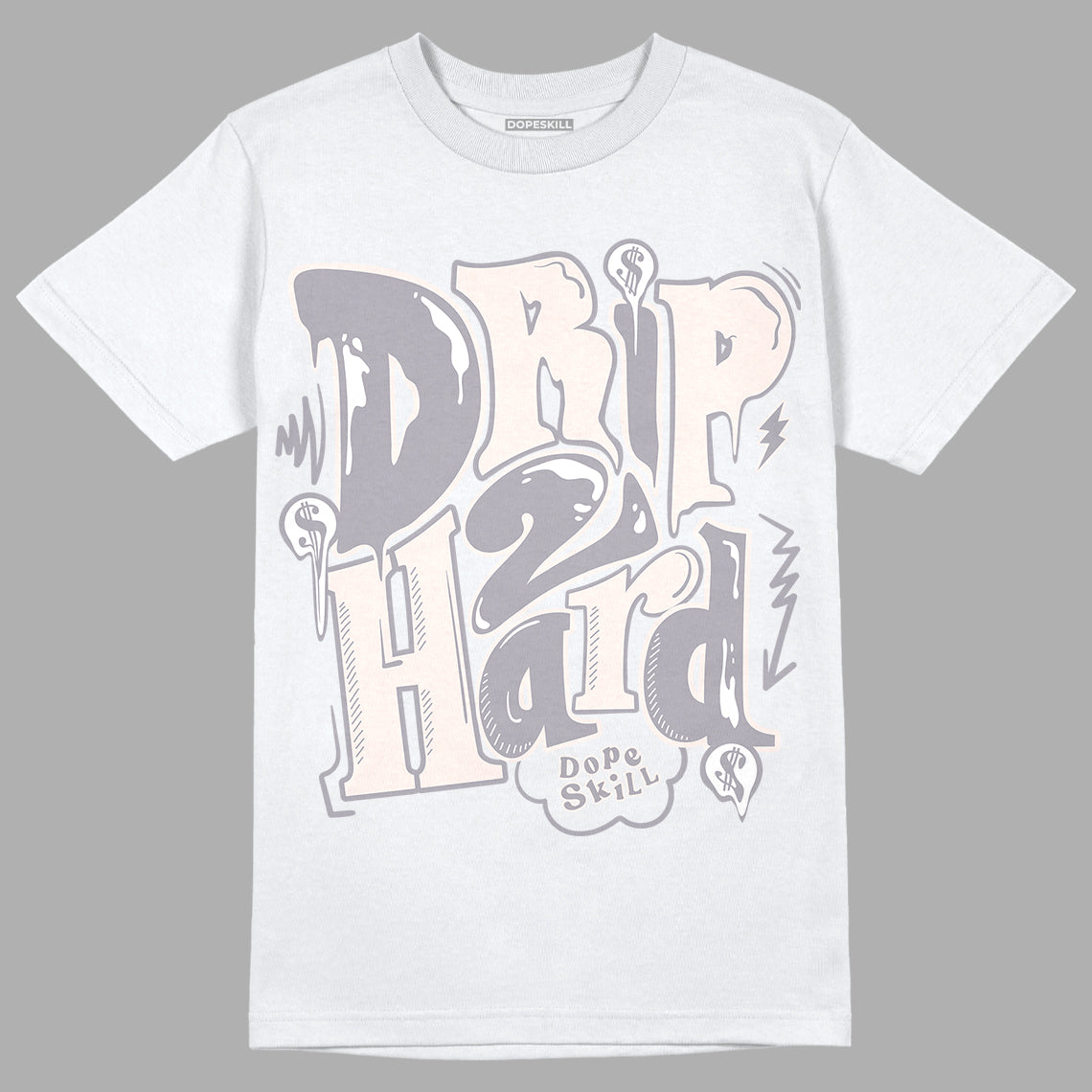 Jordan 2 Cement Grey DopeSkill T-Shirt Drip Too Hard Graphic Streetwear - White