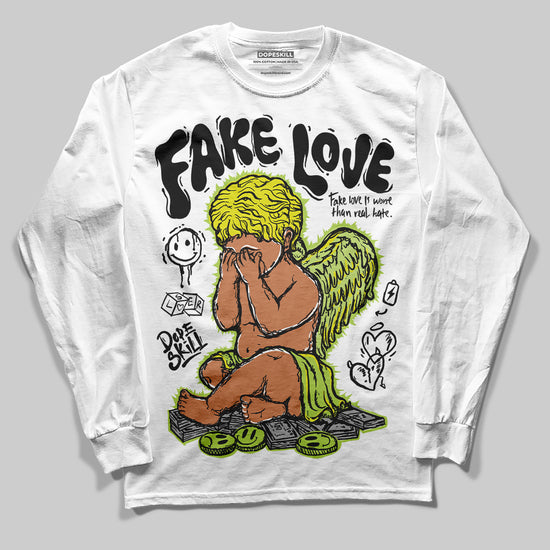 Jordan 13 Retro Bright Cactus DopeSkill Long Sleeve T-Shirt False Love Graphic Streetwear - White