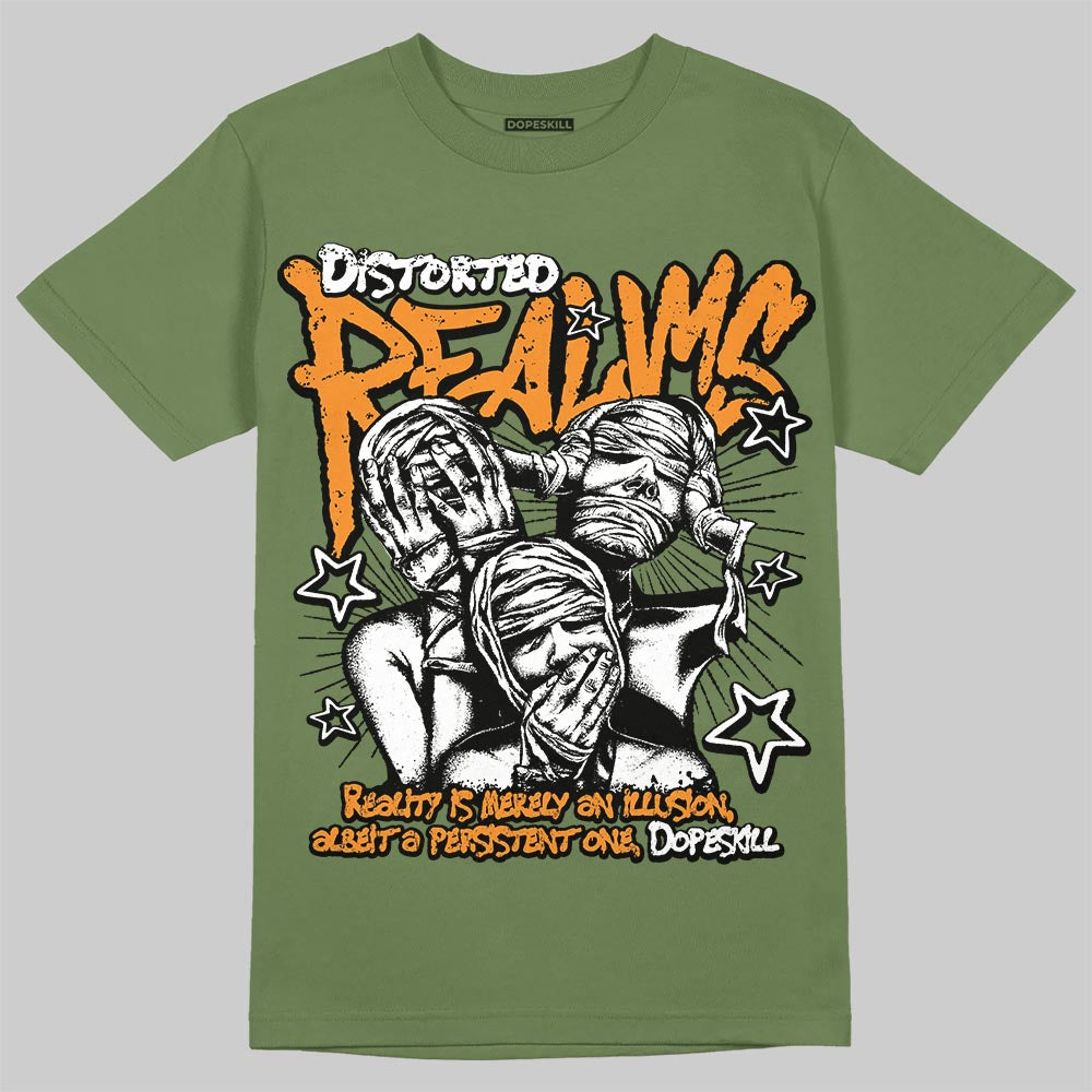 Jordan 5 "Olive" DopeSkill T-Shirt Distorted Realms Graphic Streetwear - Military Green