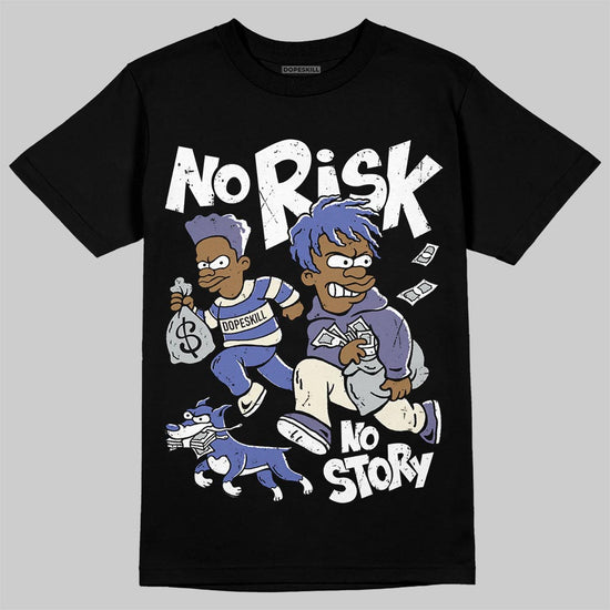 Air Max 90 x Patta Sapphire and Particle Grey DopeSkill T-Shirt No Risk No Story Graphic Streetwear - Black
