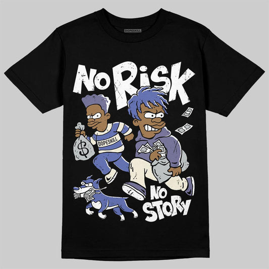 Air Max 90 x Patta Sapphire and Particle Grey DopeSkill T-Shirt No Risk No Story Graphic Streetwear - Black
