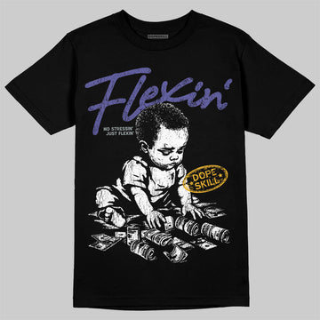 Jordan 4 Retro Lakers DopeSkill T-Shirt Flexin' Graphic Streetwear - Black