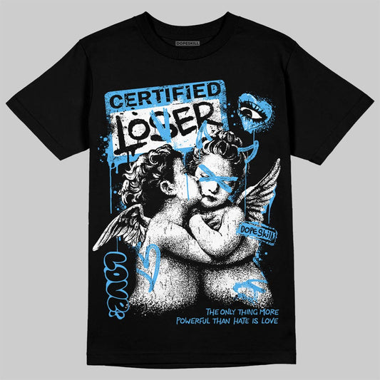 Jordan 14 Retro Black and University Blue DopeSkill T-Shirt Certified Lover Graphic Streetwear - Black