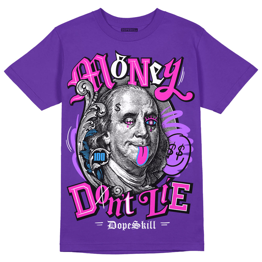 PURPLE Sneakers DopeSkill Purple T-Shirt Money Don't Lie Graphic Streetwear