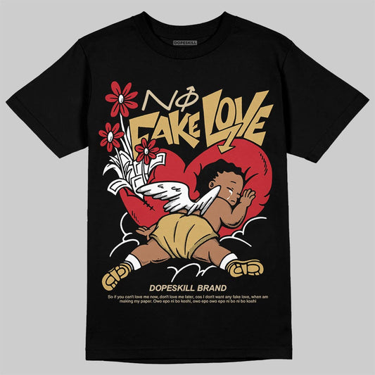 Jordan 4 Retro “Pizza” DopeSkill T-Shirt No Fake Love Graphic Streetwear - Black