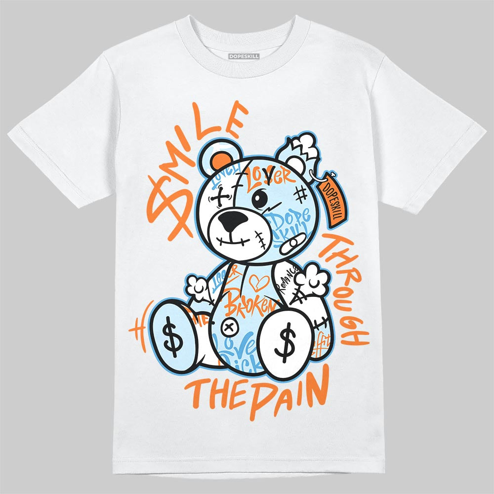 Jordan 1 Retro High Virgil Abloh Archive Alaska DopeSkill T-Shirt Smile Through The Pain Graphic Streetwear - White