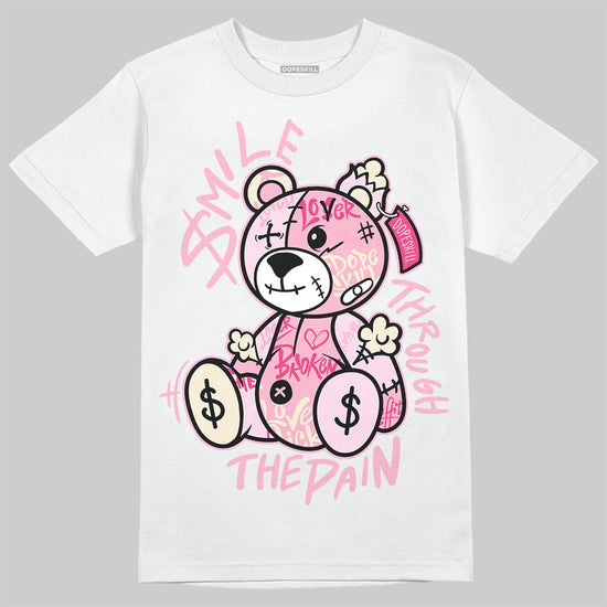 Jordan 4 "Iced Carmine" DopeSkill T-Shirt Smile Through The Pain Graphic Streetwear - White