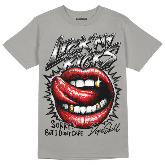 Jordan 4 SE ‘Paris Olympics’ DopeSkill Grey T-shirt Lick My Kicks Graphic Streetwear
