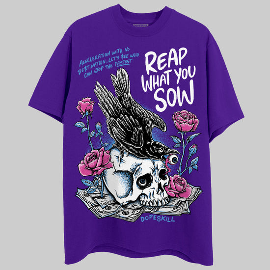 PURPLE Sneakers DopeSkill Purple T-Shirt Reap What You Sow Graphic Streetwear