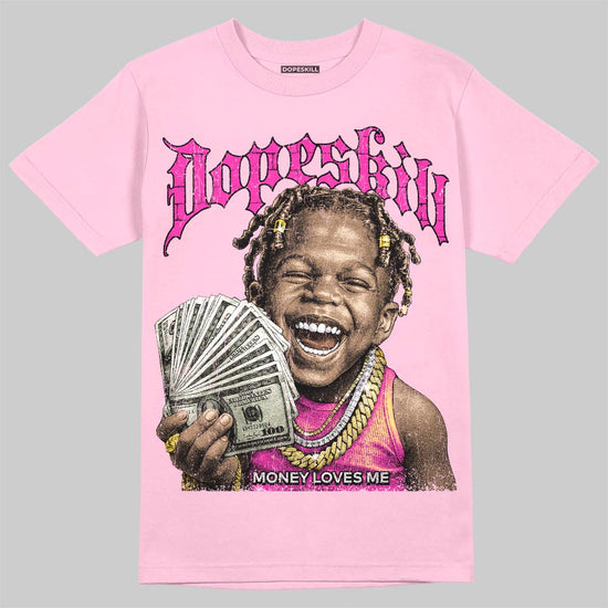 Pink Sneakers DopeSkill T-Shirt Money Loves Me Graphic Streetwear - Light Pink